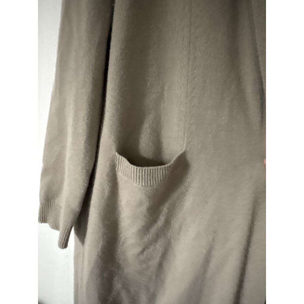 Vince 100% Cashmere Open Front Long Sleeve Cardigan Medium Taupe Sweater - Picture 3 of 7